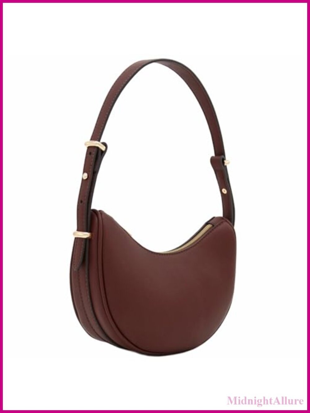 Small Crescent Faux Leather Underarm Shoulder Bag Adjustable Strap